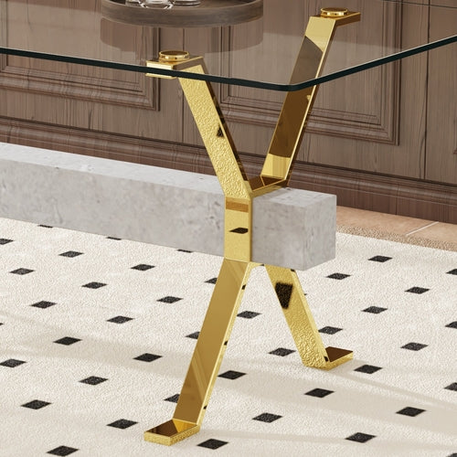 Mesa de comedor de cristal Aurelia