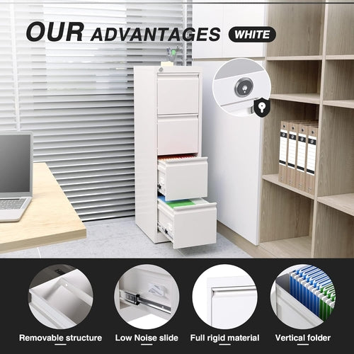 Archivador con cerradura de 4 cajones Fortress Steel