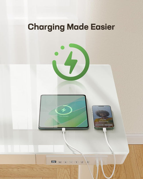 Estación de trabajo de pie de vidrio AerisRise de 48"