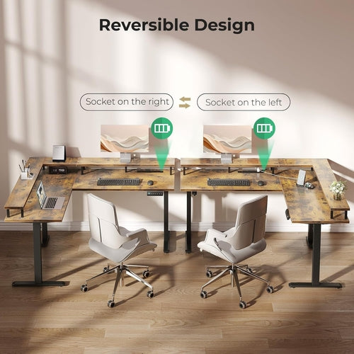 Escritorio eléctrico de pie en forma de L ApexRise de 59"