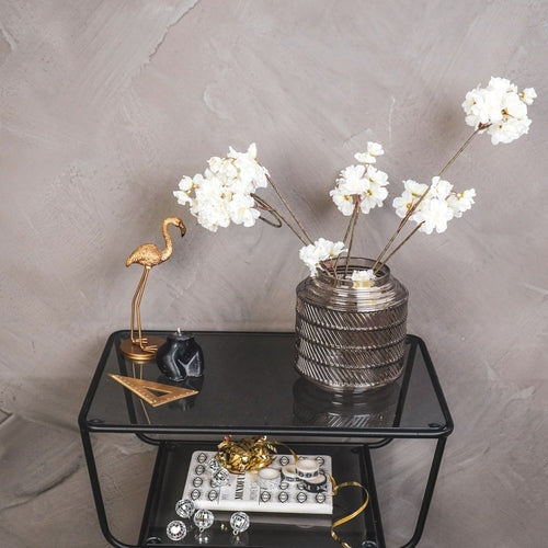 Jarrón de vidrio con patrón ahumado