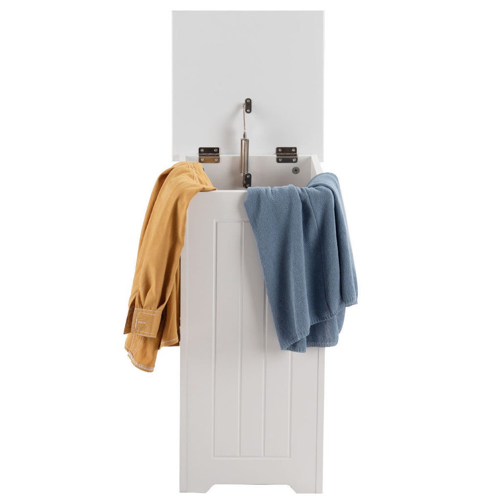 Cesto de ropa de madera blanco Maren