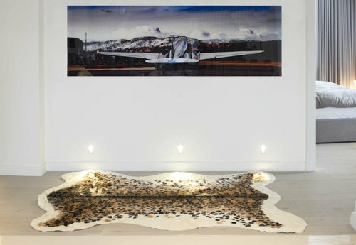 Alfombra de piel sintética con estampado de leopardo 
