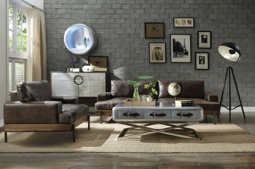 Marlowe Lounge-Sessel aus braunem Leder im Used-Look