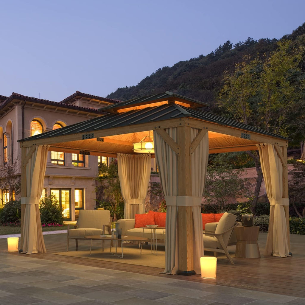 Cenador de patio de madera de abeto Evergrove