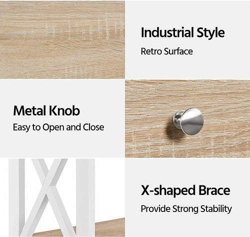 Elowen Schmaler Eichenkonsoletisch mit Schublade