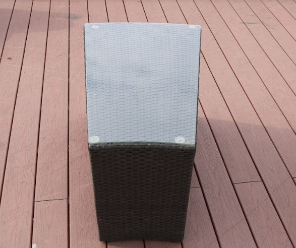 Moderne blaue Sofagarnitur mit Glastischen – 6-teilige Wohnzimmerkollektion