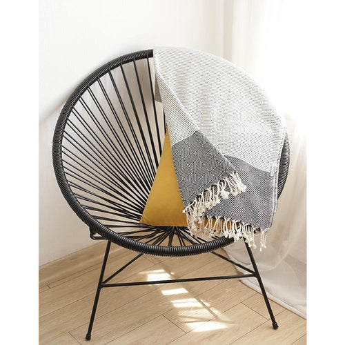 Manta de algodón turco con flecos 