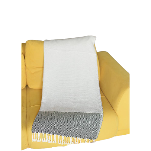 Manta de algodón turco con flecos 