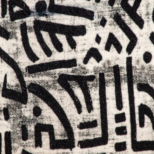 Cojín de terciopelo abstracto en blanco y negro 