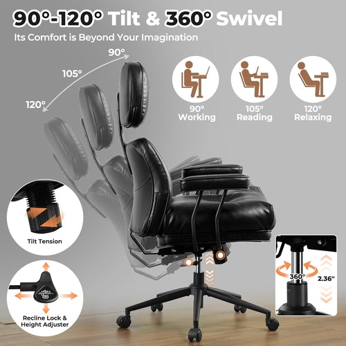 Form Luxe Ergonomischer Bürostuhl aus Leder