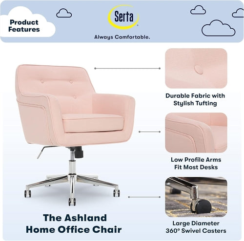 Silla de oficina Ashland Blush de mediados de siglo