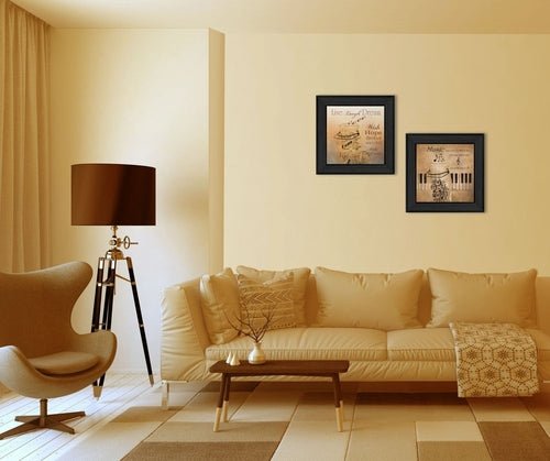 Conjunto de arte mural con citas musicales 