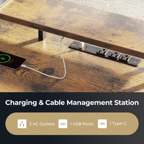 Escritorio eléctrico de pie en forma de L ApexRise de 59"