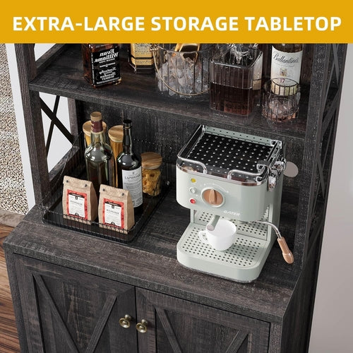 Vintiera Weinbarschrank aus rustikaler Eiche mit verstellbaren Einlegeböden