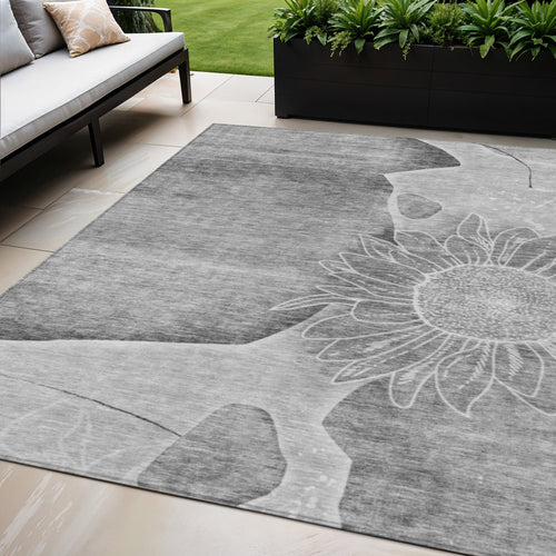Alfombra lavable floral para interior y exterior 