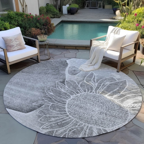 Alfombra lavable floral para interior y exterior 