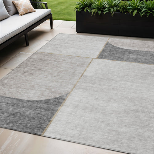 Abstract Washable Indoor/Outdoor Rug