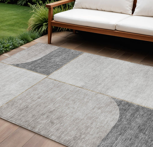 Abstract Washable Indoor/Outdoor Rug