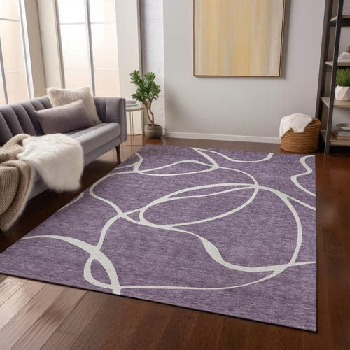 Abstract Washable Indoor/Outdoor Rug
