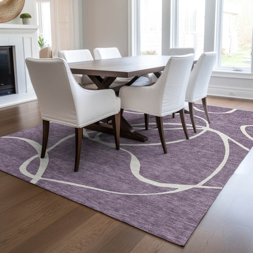 Abstract Washable Indoor/Outdoor Rug