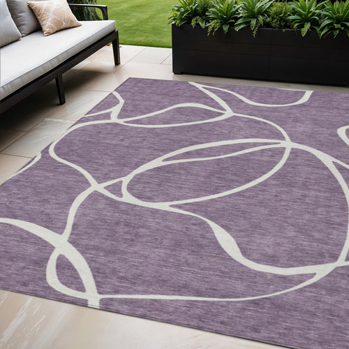 Abstract Washable Indoor/Outdoor Rug