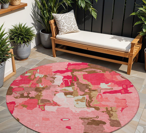 Abstract Washable Indoor/Outdoor Rug