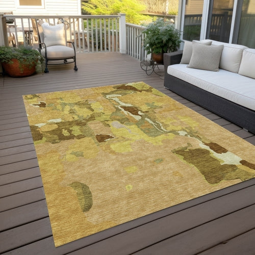 Abstract Washable Indoor/Outdoor Rug