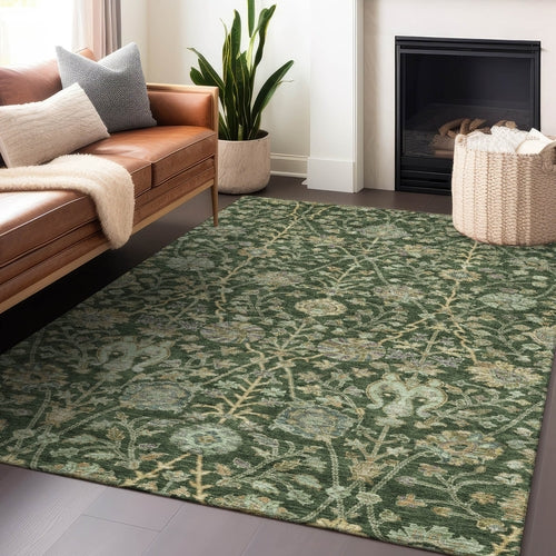 Alfombra lavable floral para interior y exterior 