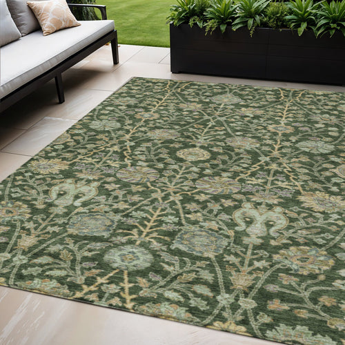 Alfombra lavable floral para interior y exterior 