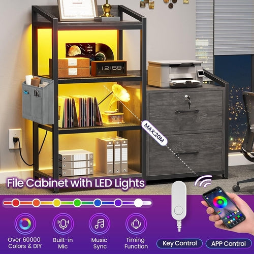 Archivador gris de 2 cajones