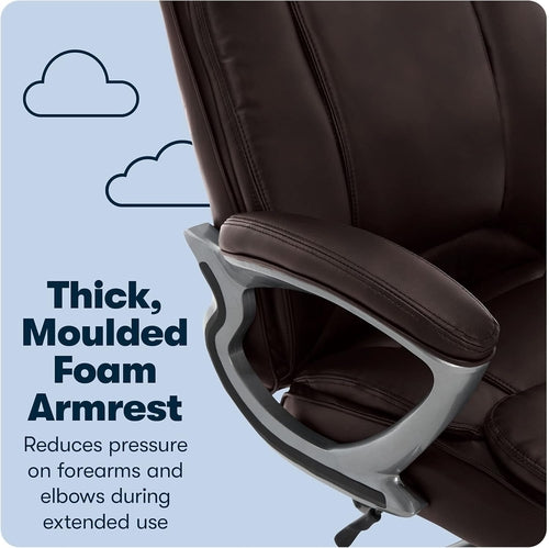 Silla ejecutiva Fairbanks Grand: asiento de oficina grande y alto de cuero con respaldo alto