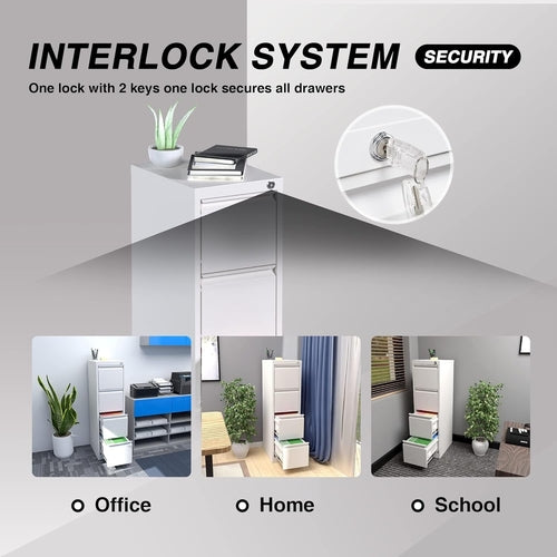 Archivador con cerradura de 4 cajones Fortress Steel