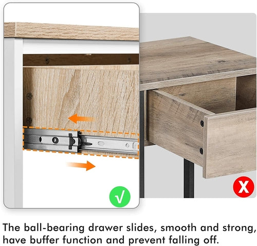 Elowen Schmaler Eichenkonsoletisch mit Schublade