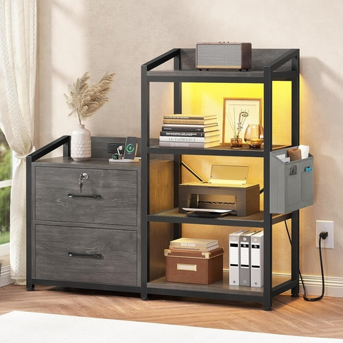 Archivador gris de 2 cajones