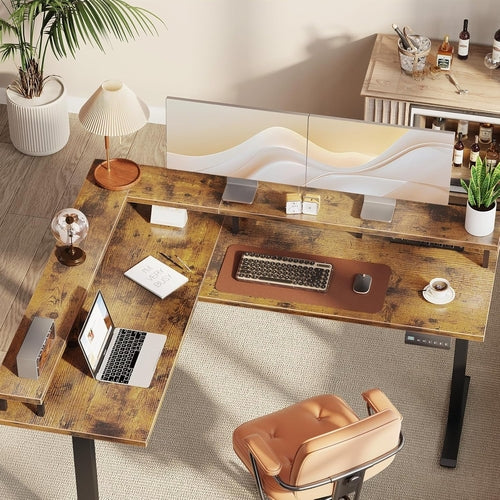 Escritorio eléctrico de pie en forma de L ApexRise de 59"