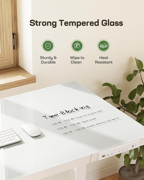 Estación de trabajo de pie de vidrio AerisRise de 48"