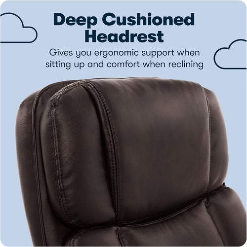 Silla ejecutiva Fairbanks Grand: asiento de oficina grande y alto de cuero con respaldo alto