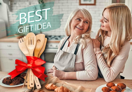 Juego de utensilios de cocina de bambú de 7 piezas