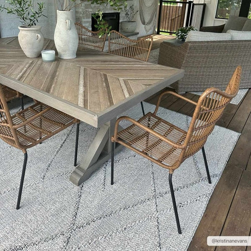 Alfombra para interior y exterior color hueso y tostado