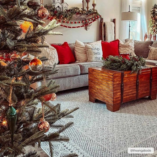 Alfombra estilo granja color carbón y marfil 