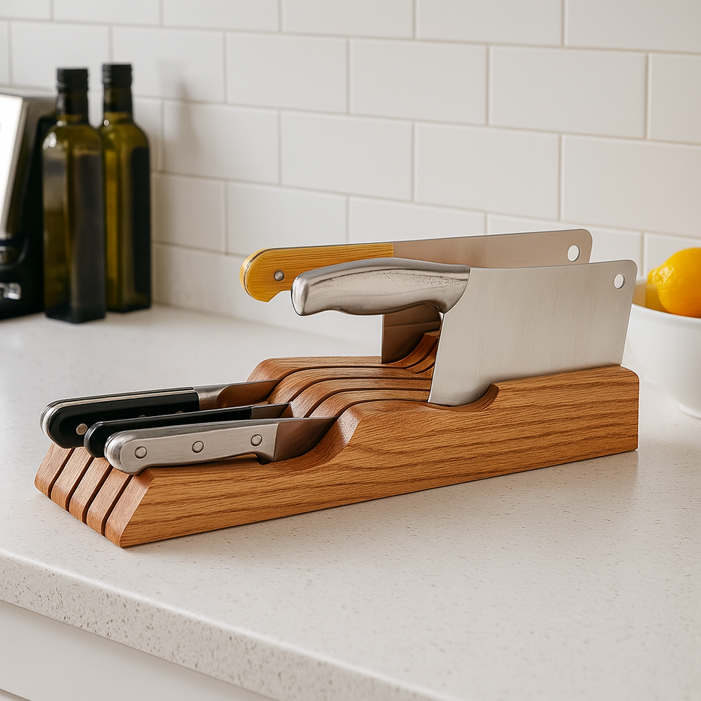 Messerblock aus massiver Eiche 