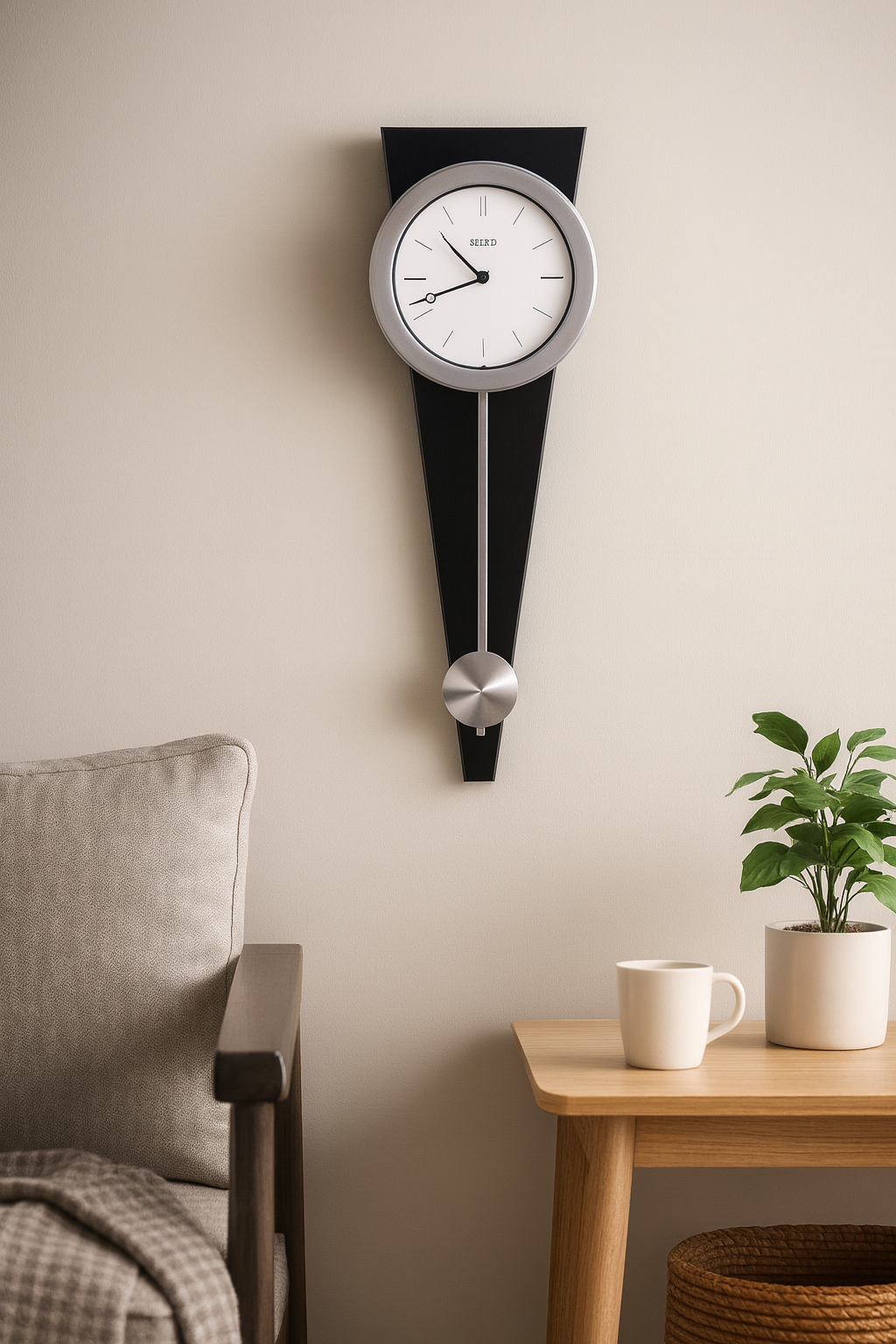 Reloj de pared de péndulo contemporáneo 