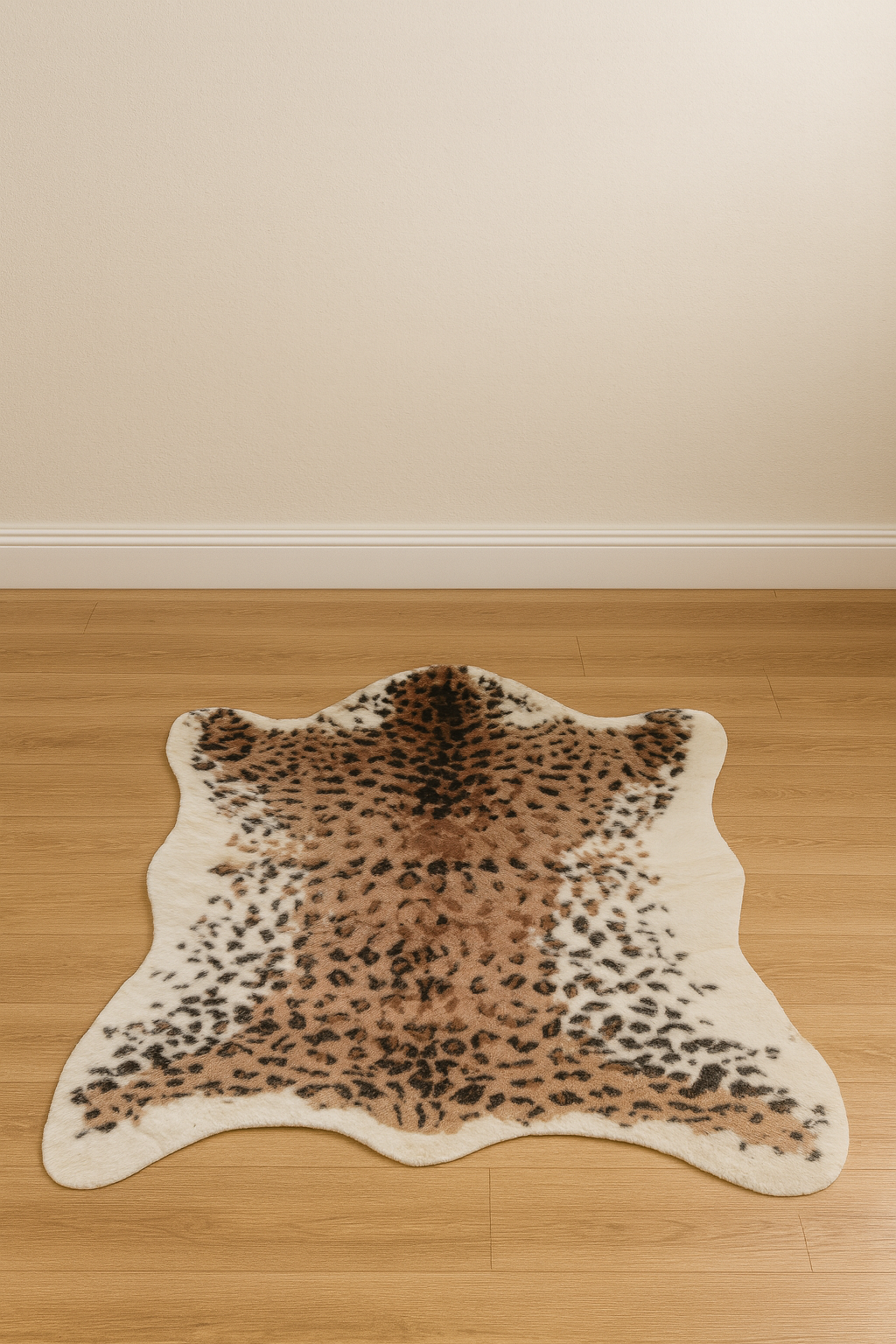 Alfombra de piel sintética con estampado de leopardo 