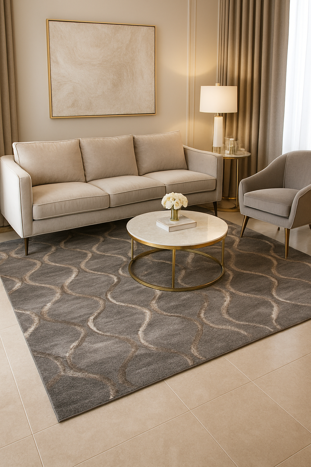 Alfombra contemporánea de pelo largo en color gris carbón 