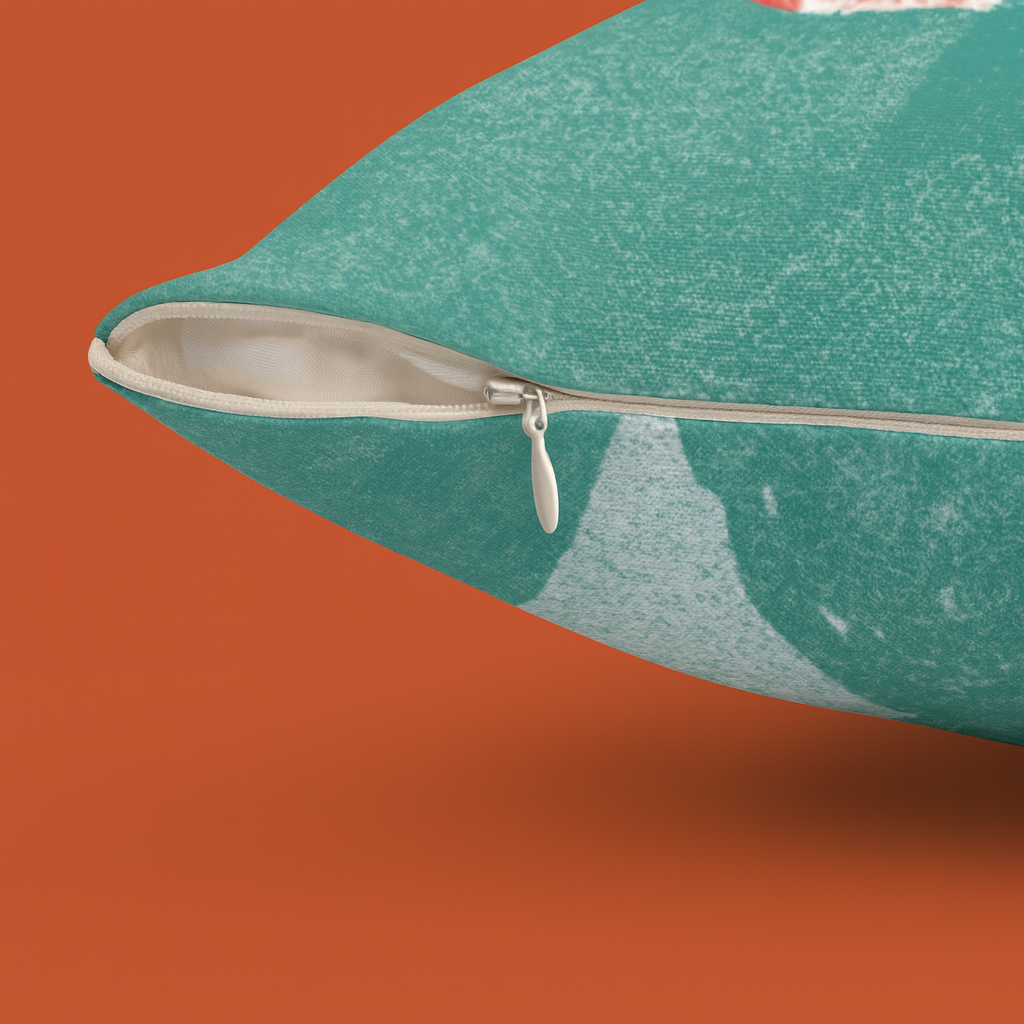 Cojín cuadrado con estampado de paisaje 