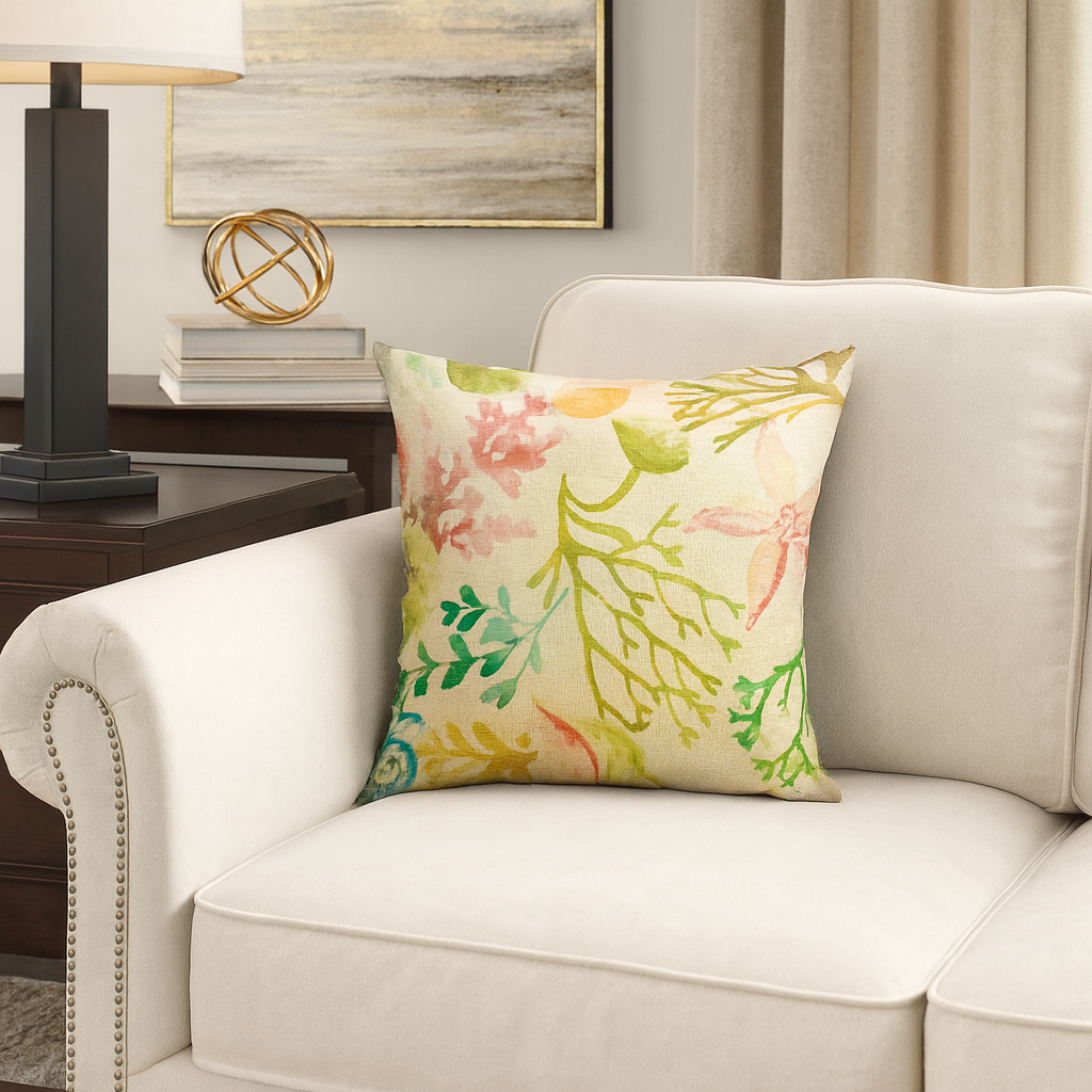 Cojín floral de lujo bajo el mar