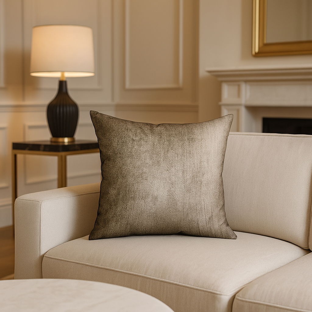 Cojín de lujo para interior y exterior de color marrón liso 