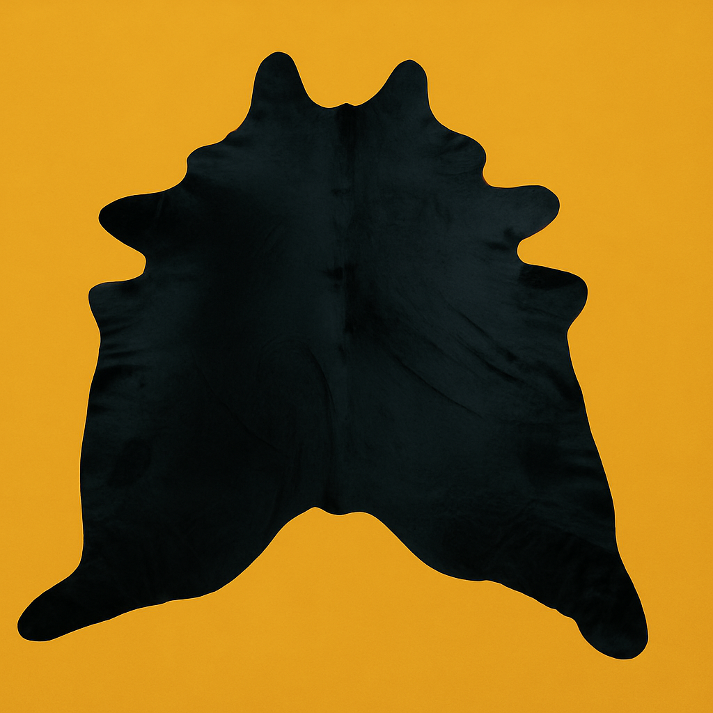Alfombra de piel de vaca atigrado negro natural 