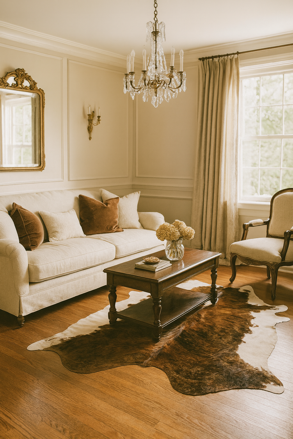 Alfombra clásica de piel de vaca atigrada 